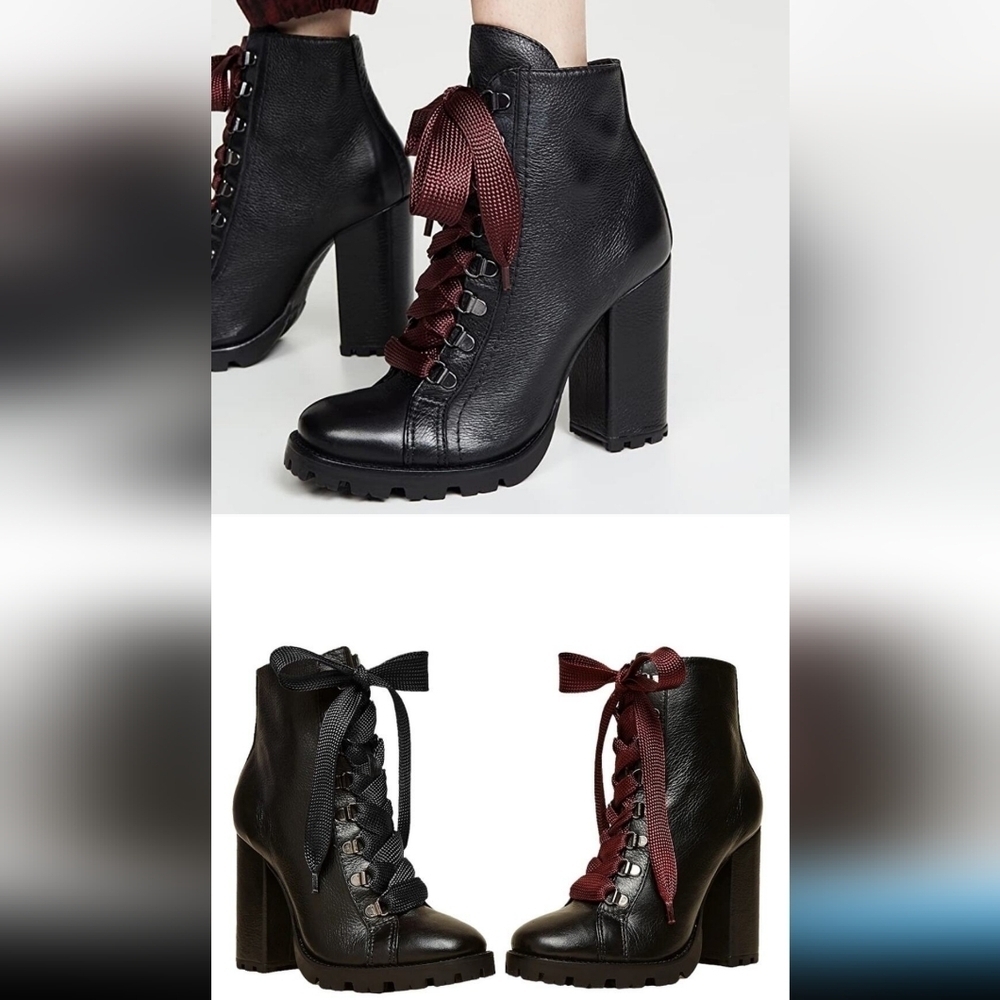 NWOT SCHUTZ Women's Zhara Lug Sole Boots, Black, 7